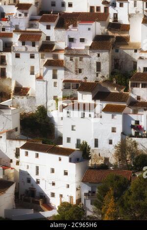 Casares, Provinz Malaga, Andalusien, Südspanien. Iconic weiß - Bergdorf gewaschen. Beliebte Ausflug ins Landesinnere von der Costa del Sol. Stockfoto