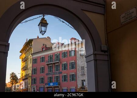 Historische Gebäude in der Altstadt, Nizza, Cote d'Azur, Frankreich, Europa Stockfoto