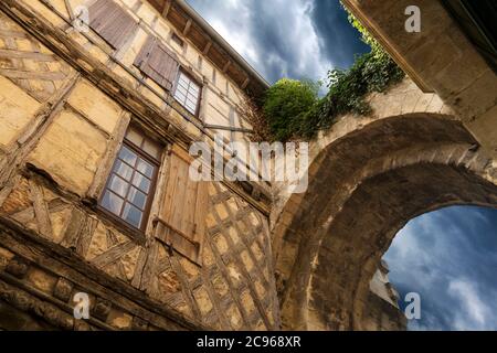 Französisches mittelalterliches Gebäude in Saint Emilion Frankreich Stockfoto