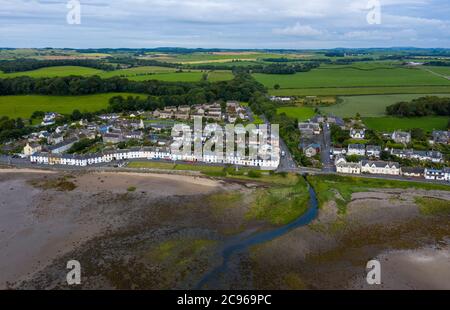 Luftaufnahme von Garlieston Fischerdorf und Hafen, Wigtownshire, Dumfries und Galloway, Schottland. Stockfoto