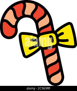 Weihnachten Candy Stick Baum Spielzeug Symbol. Skizzieren Weihnachten Candy Stick Baum Spielzeug Vektor-Symbol für Web-Design isoliert auf weißem Hintergrund Stock Vektor
