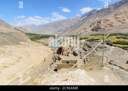 Festung Khakaha im Korridor von Wachan, Tadschikistan, Stockfoto