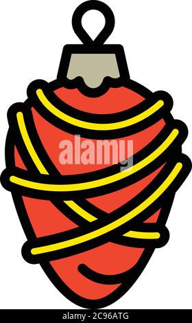 Weihnachten Kegel Baum Spielzeug Symbol. Umriss Weihnachten Kegel Baum Spielzeug Vektor-Symbol für Web-Design isoliert auf weißem Hintergrund Stock Vektor