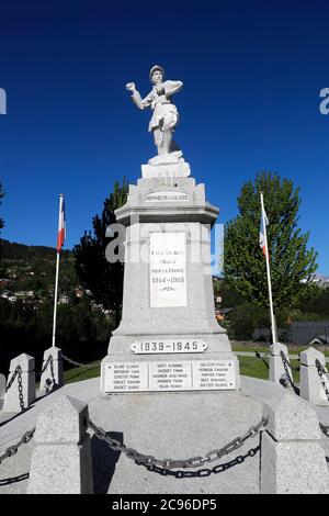 Öffentlicher Garten. Denkmal. Saint Gervais. Frankreich. Stockfoto