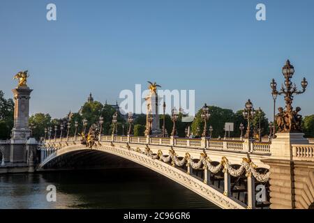 Brücke Alexander III, Paris, Frankreich. Stockfoto