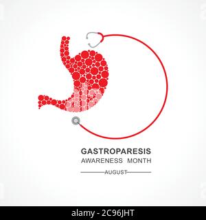 Vektor-Illustration des im August beobachteten Gastroparese Awareness Month Stock Vektor