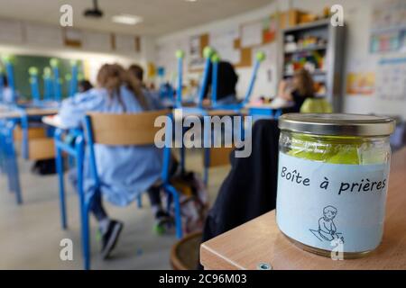 Katholische Grundschule in Montrouge, Frankreich. Stockfoto