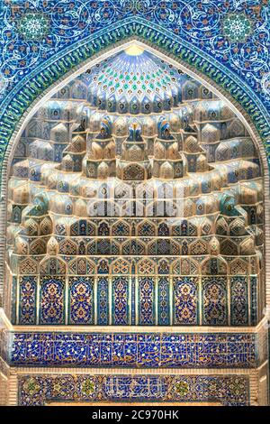 Das Mausoleum Gor Amir Maqbarasi in Samarkand, Usbekistan Stockfoto