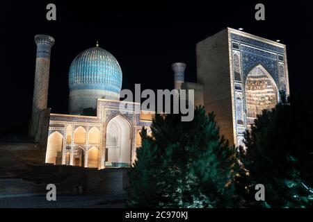 Das Mausoleum Gor Amir Maqbarasi in Samarkand, Usbekistan Stockfoto