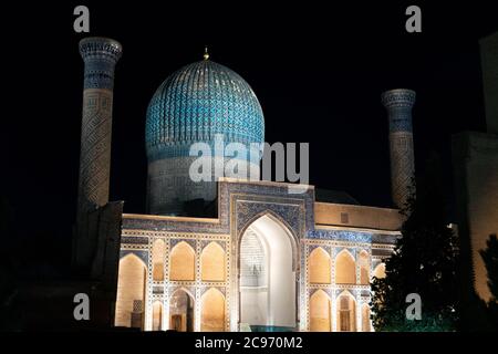 Das Mausoleum Gor Amir Maqbarasi in Samarkand, Usbekistan Stockfoto