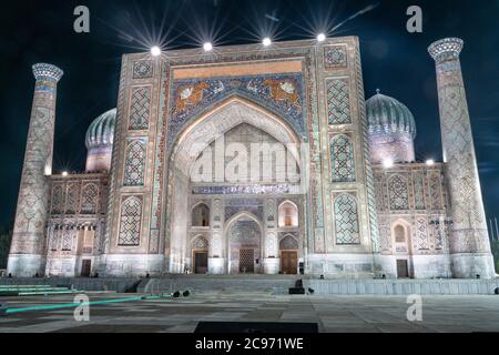 Das Mausoleum Gor Amir Maqbarasi in Samarkand, Usbekistan Stockfoto