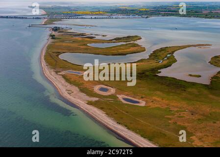 Vogelschutzgebiet Oehe-Schleimünde, 05/19/2020, Luftaufnahme, Deutschland, Schleswig-Holstein Stockfoto