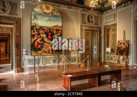 Italien Marche Jesi Palazzo Pianetti -Sitz der städtischen Kunstgalerie - Stockfoto