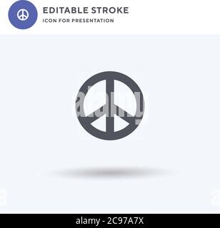 Peace Icon Vektor, gefüllt flache Zeichen, solide Piktogramm isoliert auf weiß, Logo-Illustration. Peace-Symbol für Präsentation. Stock Vektor
