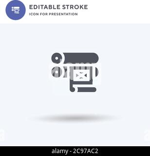 Druck Icon Vektor, gefüllt flache Zeichen, solide Piktogramm isoliert auf weiß, Logo-Illustration. Drucksymbol für Präsentation. Stock Vektor