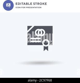 Hochzeitsvertrag Symbolvektor, gefüllt flaches Zeichen, solides Piktogramm isoliert auf weiß, Logo-Illustration. Hochzeitsvertrag Symbol für Präsentation. Stock Vektor