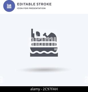 Bumper Boats Icon Vektor, gefüllt flaches Zeichen, solides Piktogramm isoliert auf weiß, Logo-Illustration. Bumper Boats Symbol für die Präsentation. Stock Vektor