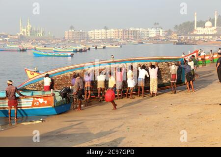 Vizhinjam, Angeln, Hafen, thiruvananthapuram, kerala, Indien Stockfoto