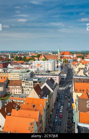 Augsburg, Deutschland Blick auf die Stadt auf dem Dach. Stockfoto