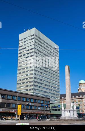 Die Freiheitssäule oder das Freiheitsdenkmal in der Vesterbrogade Kopenhagen Dänemark vor dem Radisson Collection Royal Hotel Stockfoto