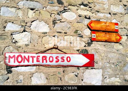 Start des Weges in Levanto Richtung Monterosso, Nationalpark Cinque Terre in Italien Stockfoto