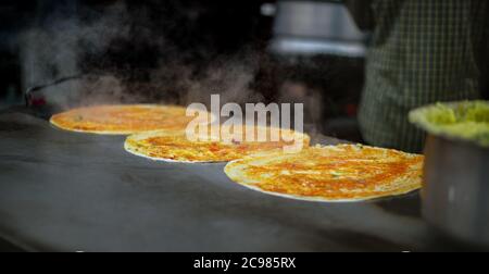 indische Street Food dosa Kochen Stockfoto