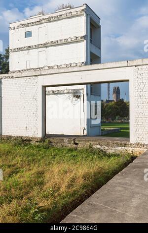 Garten der Erinnerung, Ruinen, Altstadtpark, Salvatorkirche, Duisburg, Innenhafen Stockfoto