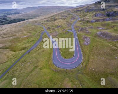 Luftaufnahme der Mountain Road Stockfoto