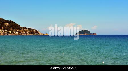 Die Insel gallinara von alassio ligurien gesehen italien Stockfoto