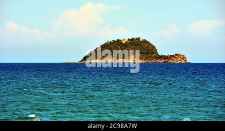 Die Insel gallinara von alassio ligurien gesehen italien Stockfoto