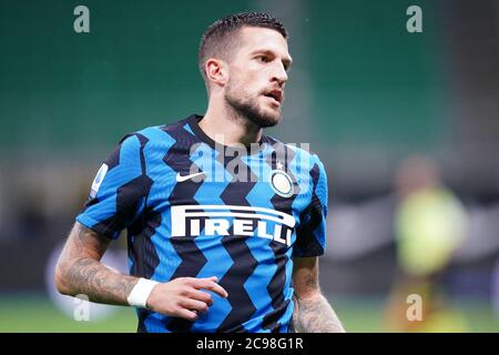 Mailand (ITALIEN) 28. Juli 2020. Italienische Serie A. FC Internazionale gegen SSC Neapel. Cristiano Biraghi vom FC Internazionale . Stockfoto