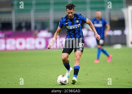 Mailand (ITALIEN) 28. Juli 2020. Italienische Serie A. FC Internazionale gegen SSC Neapel. Antonio Candreva vom FC Internazionale . Stockfoto