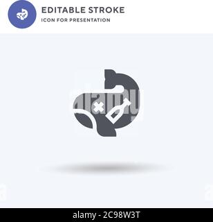 Wasserverschmutzung Symbolvektor, gefülltes flaches Zeichen, solides Piktogramm isoliert auf weiß, Logo-Illustration. Symbol für Wasserverschmutzung zur Präsentation. Stock Vektor