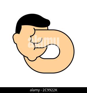 Schlagen Sie sich. Schlagen Sie sich ins Gesicht. Selbstbestrafung Konzept. vektor-Illustration Stock Vektor