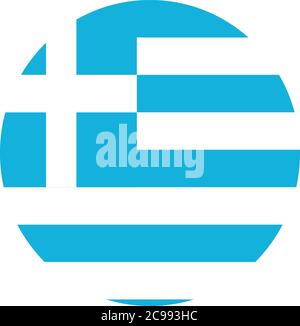 Griechenland Flagge Flache Vektor-Symbol - Kreis Stock Vektor