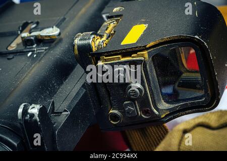 Moderne Waffenserie. US Army Sturmgewehr, Nahaufnahme. Stockfoto