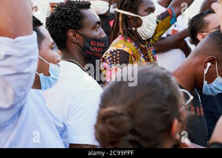 Papiere für alle protestieren Madrid 19. Juli 2020 Stockfoto