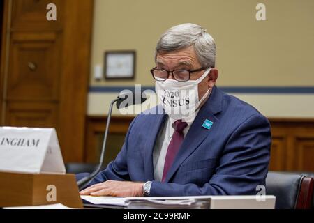 Washington, Usa. Juli 2020. Der Direktor des Census Bureau, Steven Dillingham, bezeugt vor dem Ausschuss für Heimatschutz und Regierungsangelegenheiten des Senats am Mittwoch, den 29. Juli 2020, die Einführung des Census 2020 im US-Kapitol in Washington DC. Foto von Tasos Katopodis/UPI Credit: UPI/Alamy Live News Stockfoto