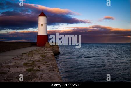 Berwick Lighthouse das nördlichste in England bei Berwick upon Tweed, Northumberland. Stockfoto