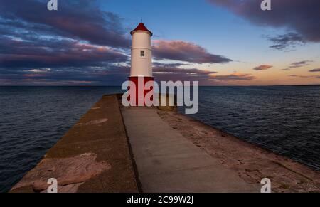 Berwick Lighthouse das nördlichste in England bei Berwick upon Tweed, Northumberland. Stockfoto