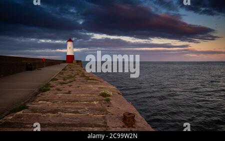 Berwick Lighthouse das nördlichste in England bei Berwick upon Tweed, Northumberland. Stockfoto