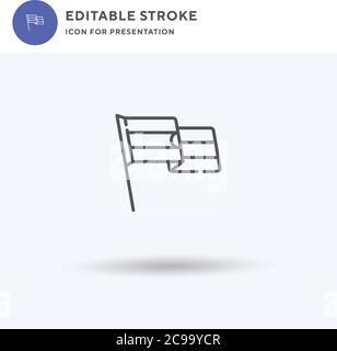 Indianer Flagge Symbol Vektor, gefüllt flache Zeichen, solide Piktogramm isoliert auf weiß, Logo-Illustration. Symbol für indische Flagge zur Präsentation. Stock Vektor