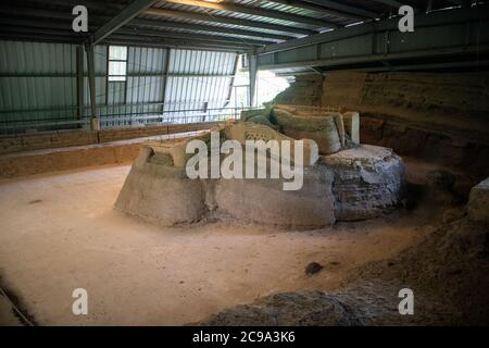 Joya de Ceren archäologische Stätte in El Salvador, mit einem präkolumbianischen Maya-Bauerndorf Stockfoto