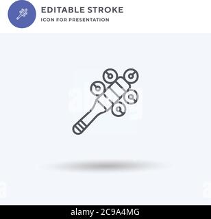 Rassel Icon Vektor, gefüllt flaches Zeichen, solides Piktogramm isoliert auf weiß, Logo-Illustration. Rassel-Symbol für Präsentation. Stock Vektor