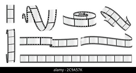 Filmstreifen. Filmrollenvektor, Film 35mm leeren Dia-Rahmen, Foto Video monochrome Bild, Negativ und Streifen, Media Filmstreifen. Vektor Stock Vektor