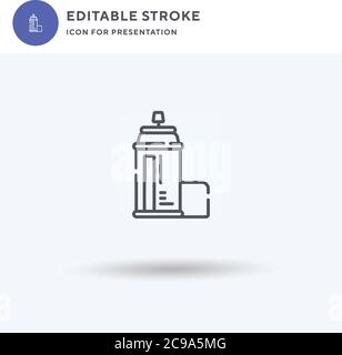 Spraydose Symbolvektor, gefülltes flaches Schild, solides Piktogramm isoliert auf weiß, Logo-Illustration. Sprühdose-Symbol für Präsentation. Stock Vektor