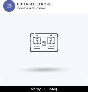 Scoreboard Symbolvektor, gefülltes flaches Zeichen, solides Piktogramm isoliert auf weiß, Logo-Illustration. Scoreboard-Symbol für die Präsentation. Stock Vektor