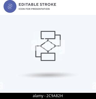 Flussdiagramm Symbolvektor, gefülltes flaches Zeichen, solides Piktogramm isoliert auf weiß, Logo-Illustration. Flussdiagramm-Symbol für die Präsentation. Stock Vektor