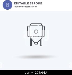 Brauen Symbol Vektor, gefüllt flache Zeichen, solide Piktogramm isoliert auf weiß, Logo-Illustration. Brühsymbol für Präsentation. Stock Vektor