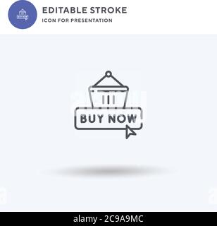 Kaufen Icon Vektor, gefüllt flache Zeichen, solide Piktogramm isoliert auf weiß, Logo-Illustration. Kaufen Symbol für Präsentation. Stock Vektor